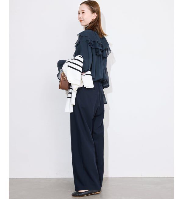 SLOBE IENA「フロントスキッパーラッフルブラウス」|シャツ・ブラウス|