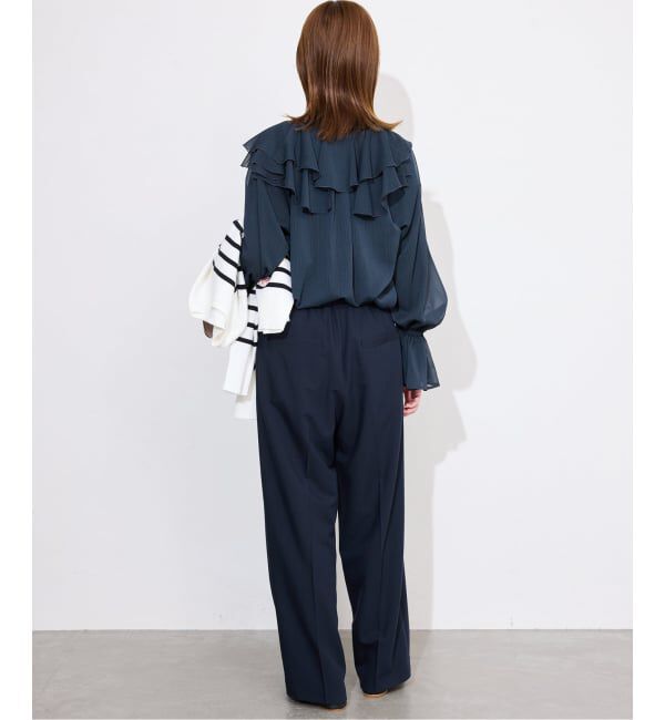 SLOBE IENA「フロントスキッパーラッフルブラウス」|シャツ・ブラウス|