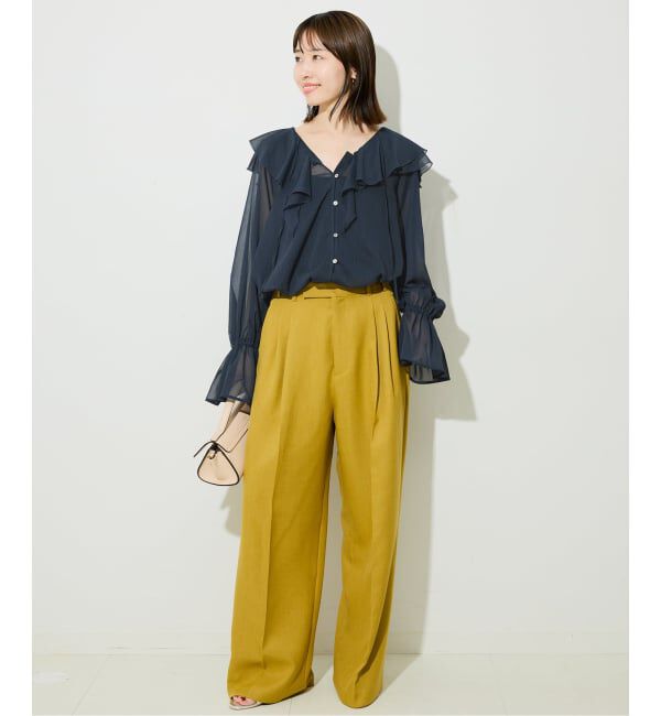 SLOBE IENA「フロントスキッパーラッフルブラウス」|シャツ・ブラウス|