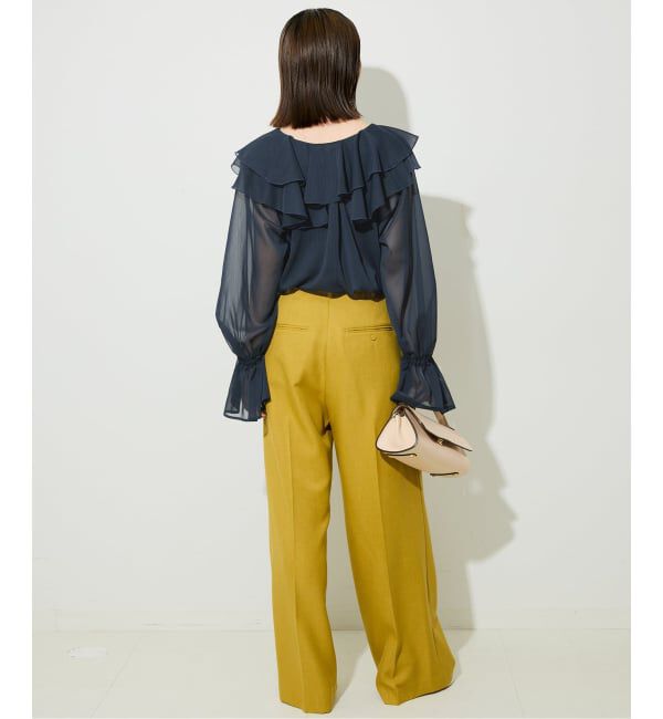 SLOBE IENA「フロントスキッパーラッフルブラウス」|シャツ・ブラウス|