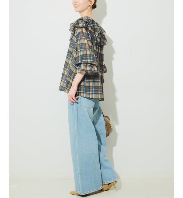 SLOBE IENA「フロントスキッパーラッフルブラウス」|シャツ・ブラウス|