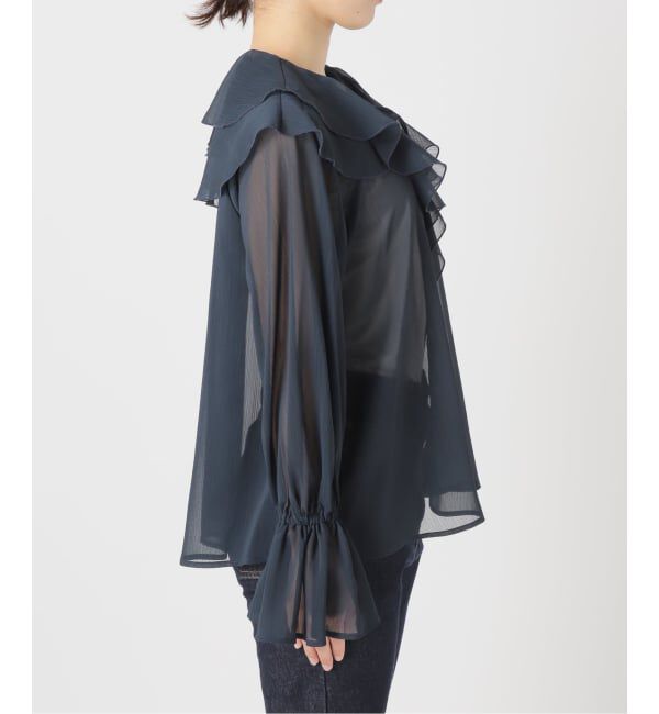 SLOBE IENA「フロントスキッパーラッフルブラウス」|シャツ・ブラウス|