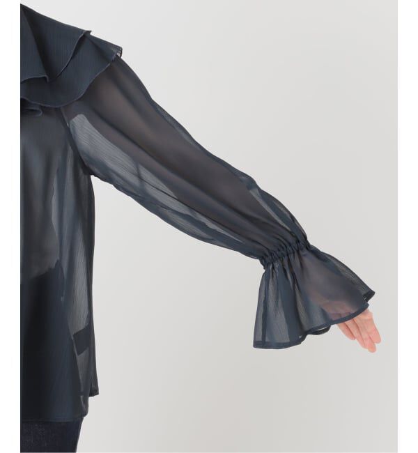 SLOBE IENA「フロントスキッパーラッフルブラウス」|シャツ・ブラウス|