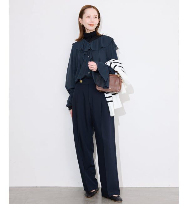 SLOBE IENA「フロントスキッパーラッフルブラウス」|シャツ・ブラウス|