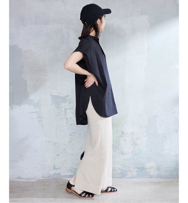 SLOBE IENA「《WEB・一部店舗限定/追加》レーヨンボイルバンドカラーブラウス」|シャツ・ブラウス|