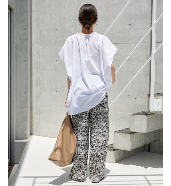 SLOBE IENA「《WEB・一部店舗限定/追加》レーヨンボイルバンドカラーブラウス」|シャツ・ブラウス|