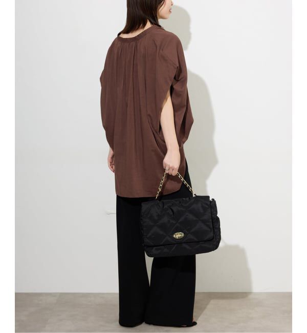 SLOBE IENA「《WEB・一部店舗限定/追加》レーヨンボイルバンドカラーブラウス」|シャツ・ブラウス|