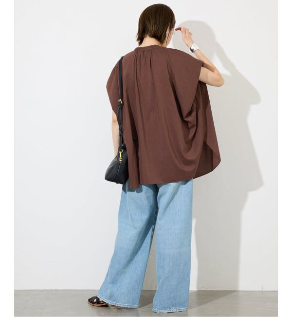 SLOBE IENA「《WEB・一部店舗限定/追加》レーヨンボイルバンドカラーブラウス」|シャツ・ブラウス|