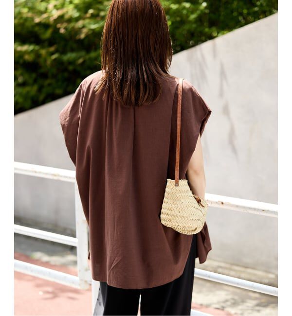 SLOBE IENA「《WEB・一部店舗限定/追加》レーヨンボイルバンドカラーブラウス」|シャツ・ブラウス|