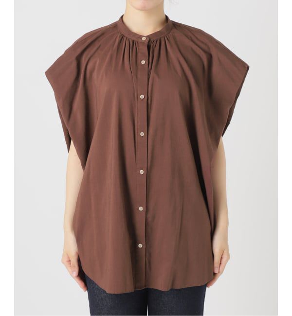 SLOBE IENA「《WEB・一部店舗限定/追加》レーヨンボイルバンドカラーブラウス」|シャツ・ブラウス|