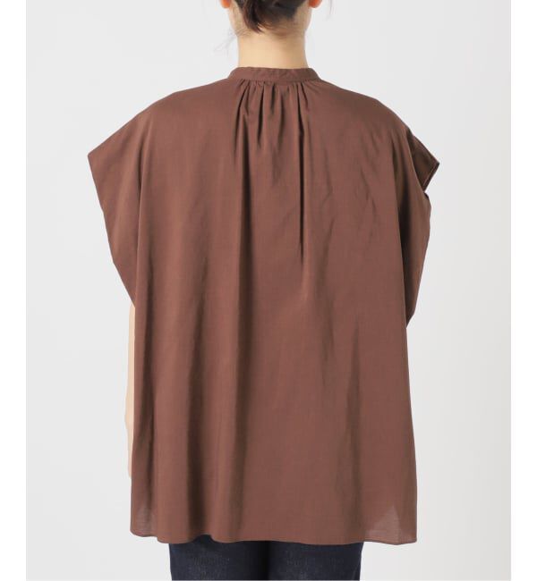 SLOBE IENA「《WEB・一部店舗限定/追加》レーヨンボイルバンドカラーブラウス」|シャツ・ブラウス|