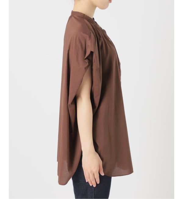 SLOBE IENA「《WEB・一部店舗限定/追加》レーヨンボイルバンドカラーブラウス」|シャツ・ブラウス|