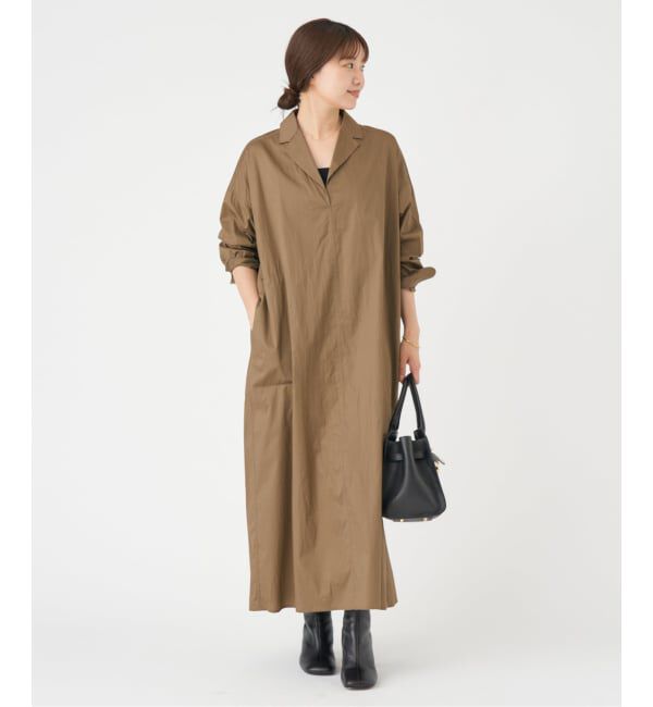 IENA「《WEB限定/追加》ハイカウントツイルシャツワンピース」|ワンピース|