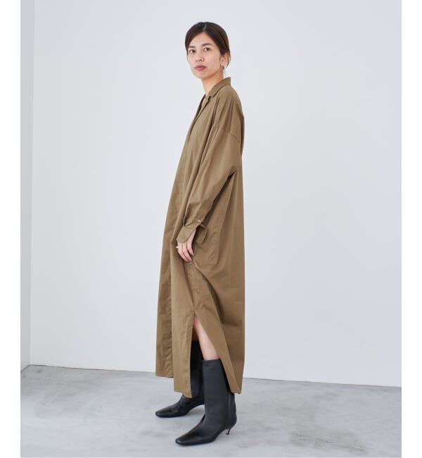 IENA「《WEB限定/追加》ハイカウントツイルシャツワンピース」|ワンピース|