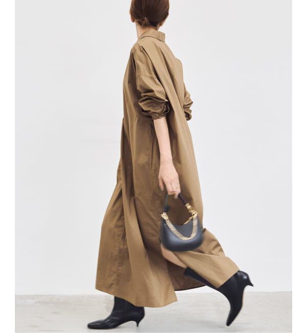 IENA「《WEB限定/追加》ハイカウントツイルシャツワンピース」|ワンピース|