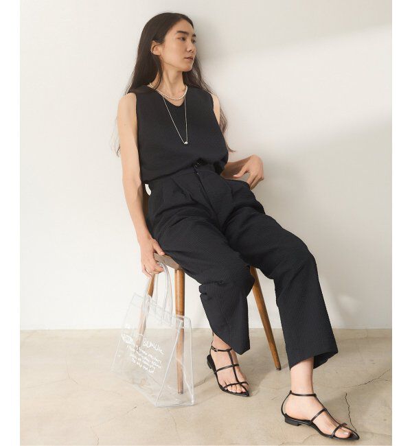 IENA「BLACK シアサッカータンクトップ」|シャツ・ブラウス|