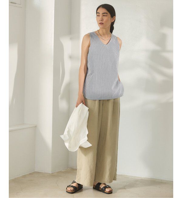 IENA「BLACK シアサッカータンクトップ」|シャツ・ブラウス|