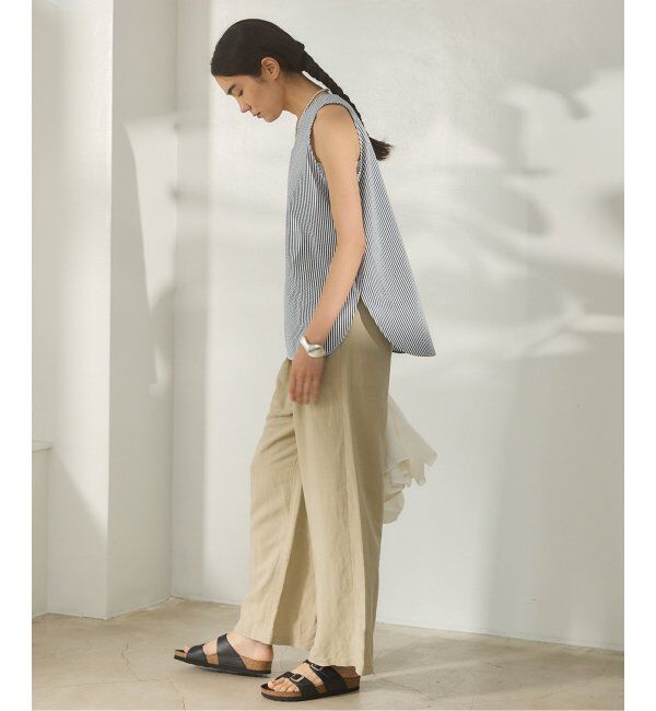 IENA「BLACK シアサッカータンクトップ」|シャツ・ブラウス|