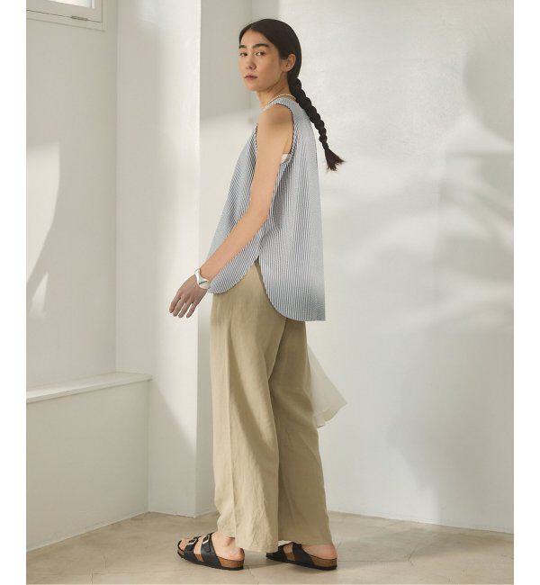 IENA「BLACK シアサッカータンクトップ」|シャツ・ブラウス|