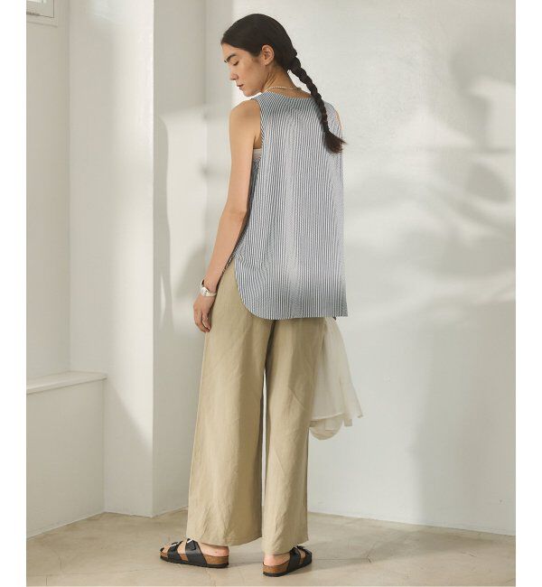 IENA「BLACK シアサッカータンクトップ」|シャツ・ブラウス|