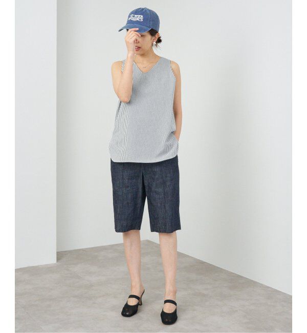 IENA「BLACK シアサッカータンクトップ」|シャツ・ブラウス|