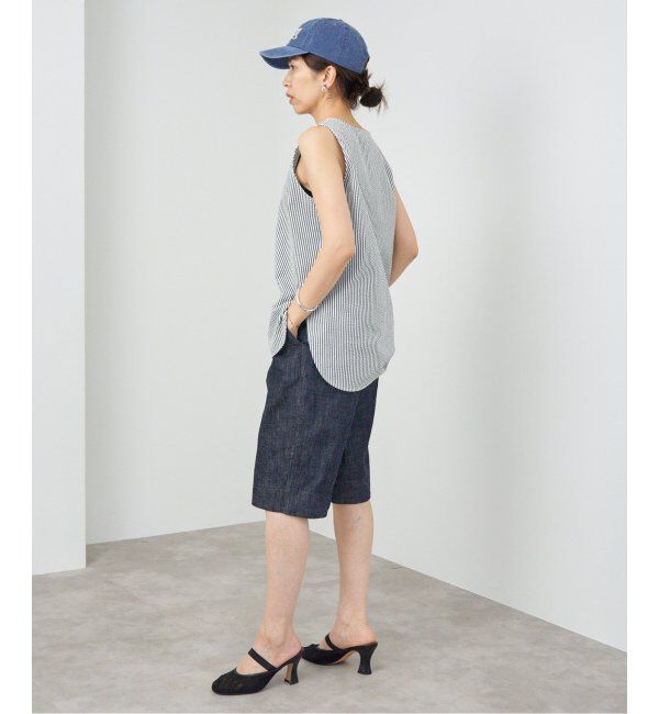 IENA「BLACK シアサッカータンクトップ」|シャツ・ブラウス|