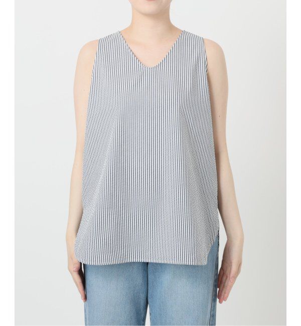 IENA「BLACK シアサッカータンクトップ」|シャツ・ブラウス|