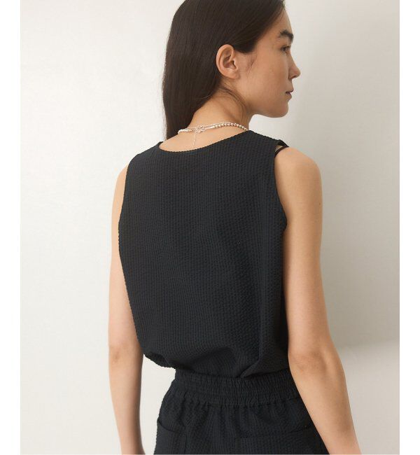 IENA「BLACK シアサッカータンクトップ」|シャツ・ブラウス|