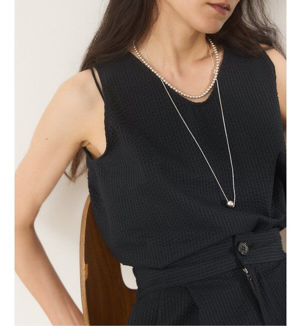 IENA「BLACK シアサッカータンクトップ」|シャツ・ブラウス|