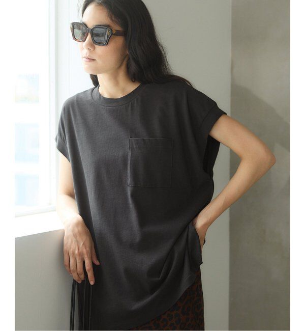 IENA「BLACK ポケットTシャツ」|Tシャツ・カットソー|ブラウン B