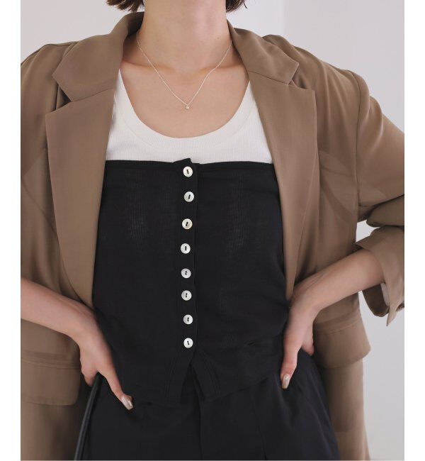 SLOBE IENA「miller/ミラー SLOBE別注 シアーカットソービスチェ」|チューブトップ|