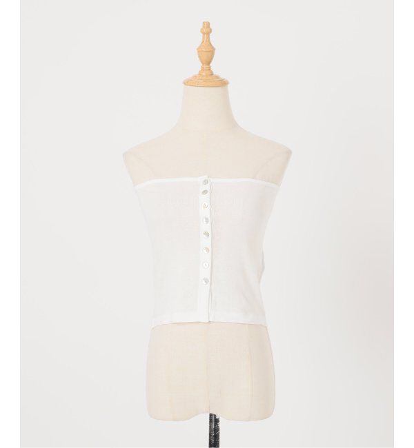 SLOBE IENA「miller/ミラー SLOBE別注 シアーカットソービスチェ」|チューブトップ|ホワイト