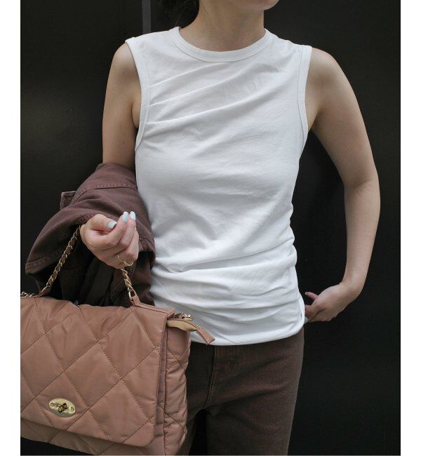 SLOBE IENA「Serque/セルク ギャザーノースリーブ」|タンクトップ|