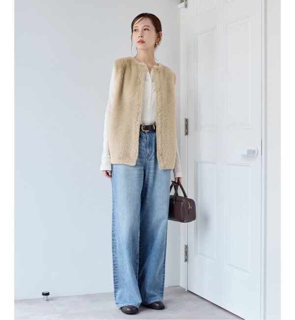 JOURNAL STANDARD「《追加》ダブルフェイスフェザークルーネックベスト」|ベスト・ジレ|