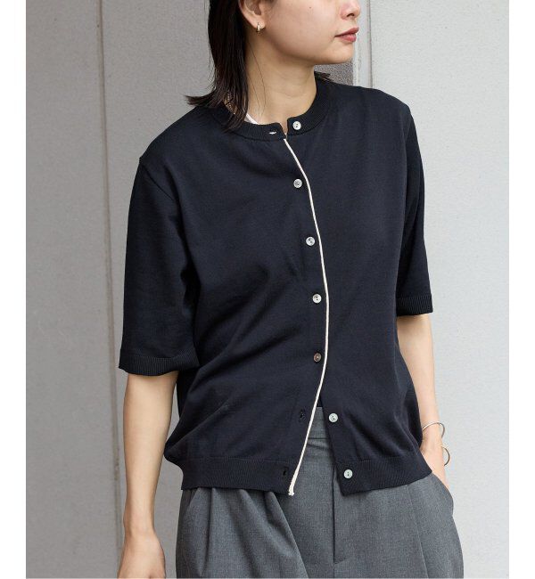 JOURNAL STANDARD「【&FUNCTION】【 接触冷感・UVカット 】ハーフスリーブカーディガン」|カーディガン|ブラック A