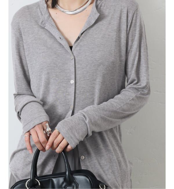 JOURNAL STANDARD「ウールMIX シアークルーネックカーディガン」|カーディガン|グレー