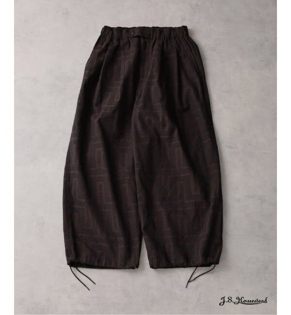 J.S.Homestead「《予約》J.S.Homestead / キリム柄 ジャガード エア クルー パンツ」|スラックス|ブラウン