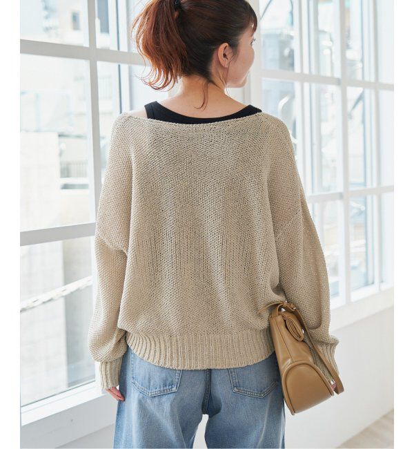 Spick and Span「ペーパーヤーンVネックカーディガン」|カーディガン|