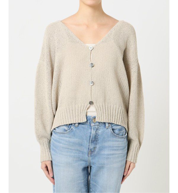 Spick and Span「ペーパーヤーンVネックカーディガン」|カーディガン|