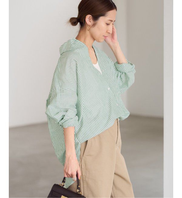 FRAMeWORK「コットンリネンオーバーシャツ」|シャツ・ブラウス|