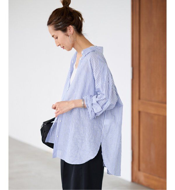 FRAMeWORK「コットンリネンオーバーシャツ」|シャツ・ブラウス|