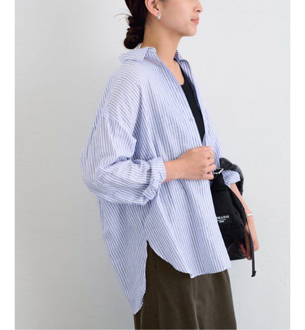 FRAMeWORK「コットンリネンオーバーシャツ」|シャツ・ブラウス|