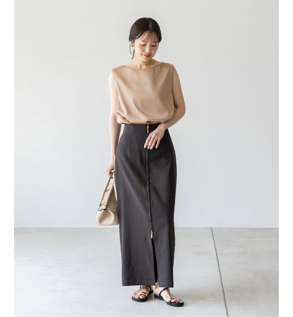 NOBLE「【洗える】ルナサテンレイヤードブラウス」|シャツ・ブラウス|