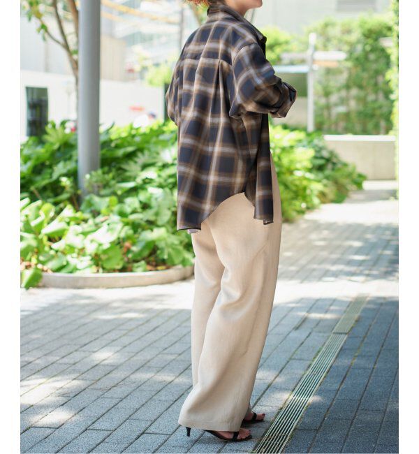 Spick and Span「《追加》メタルボタンTRチェックルーズシャツ」|シャツ・ブラウス|