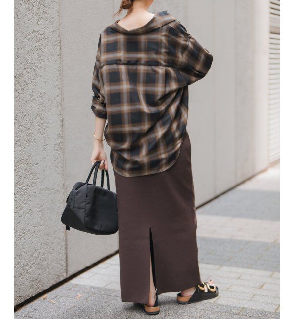 Spick and Span「《追加》メタルボタンTRチェックルーズシャツ」|シャツ・ブラウス|