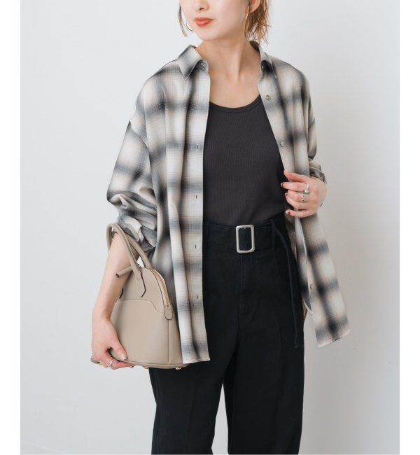 Spick and Span「《追加》メタルボタンTRチェックルーズシャツ」|シャツ・ブラウス|