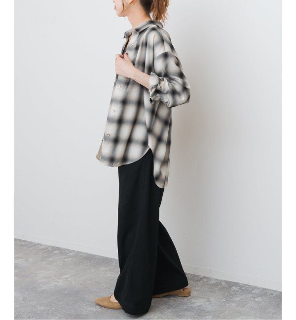 Spick and Span「《追加》メタルボタンTRチェックルーズシャツ」|シャツ・ブラウス|