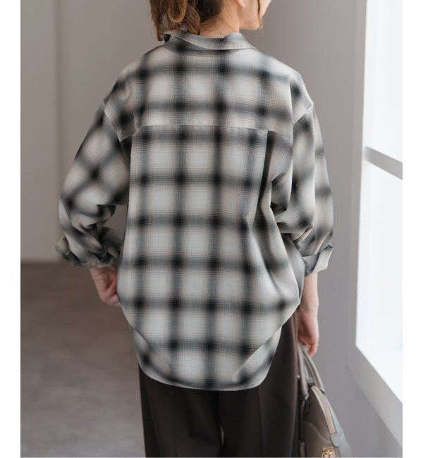 Spick and Span「《追加》メタルボタンTRチェックルーズシャツ」|シャツ・ブラウス|