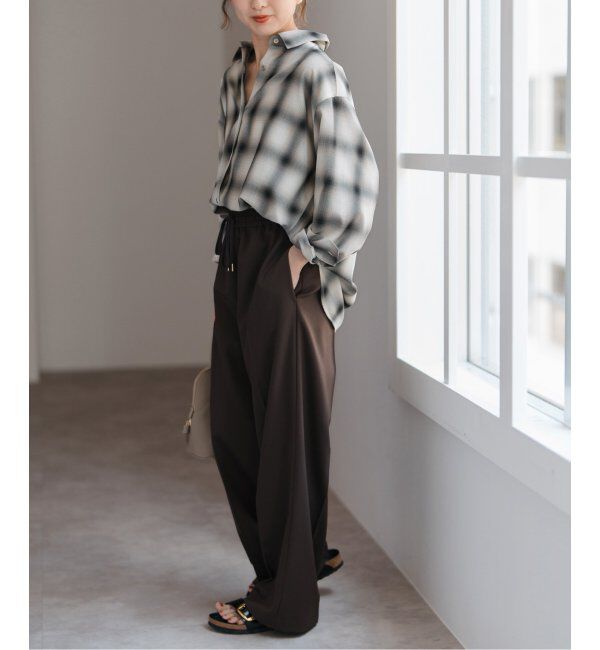 Spick and Span「《追加》メタルボタンTRチェックルーズシャツ」|シャツ・ブラウス|