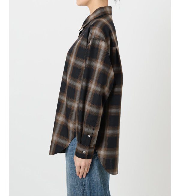 Spick and Span「《追加》メタルボタンTRチェックルーズシャツ」|シャツ・ブラウス|